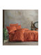 Clasy Home Set Huse Pentru Pilote 100% Bumbac 200x220cm Dublă Cu 2 Fețe De Pernă & 1 Cearșaf Roșie