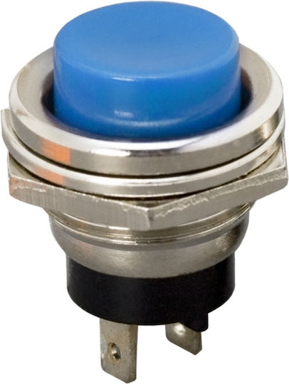 Set 5 Comutatoare Momentane SPST 2A 250V Cu Buton Normal Deschis M16 Pentru Panou Albastre Set 5 Bucăți