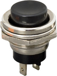 Set de 5 comutatoare momentane SPST 2A 250V cu buton, normal deschise, M16, pentru panou, negre, set de 5 bucăți