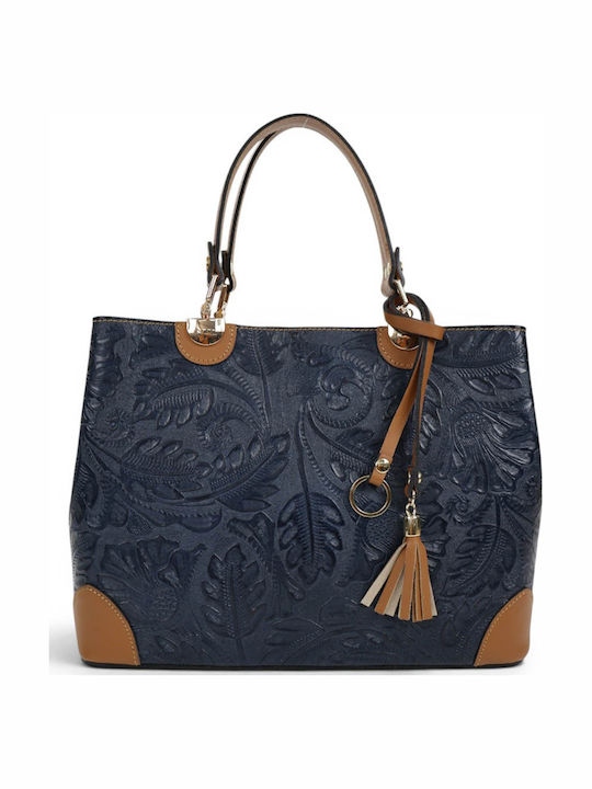Passaggio Leather Дамска Кожена Чанта За Рамо Синя