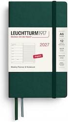 12m Weekly Planner Notebook 2027 A6 Hardcover Forest Green Leuchtturm 1917 4070292002156