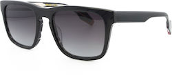Woodys Barcelona Men's Sunglasses with Black Horn-Rimmed Frame and Mirror Lens