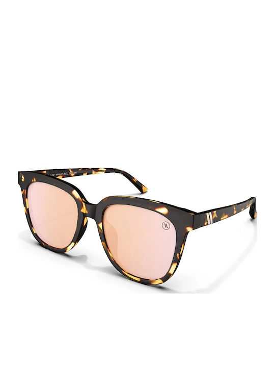 Smith Unisex Sunglasses with Pink Tartaruga Horn-Rimmed Frame and Pink Polarized Mirror Lens