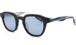 Woodys Barcelona Men's Sunglasses with Black Horn-Rimmed Frame and Black Lens
