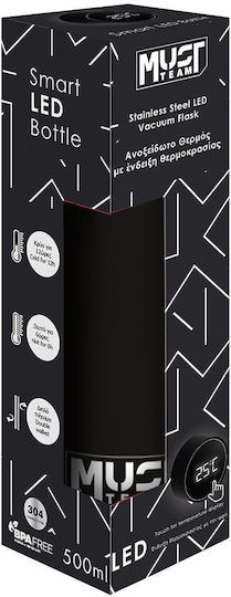 Must Team Thermos Bottle Stainless Steel / Aluminum BPA Free 500ml LED Temperature Display