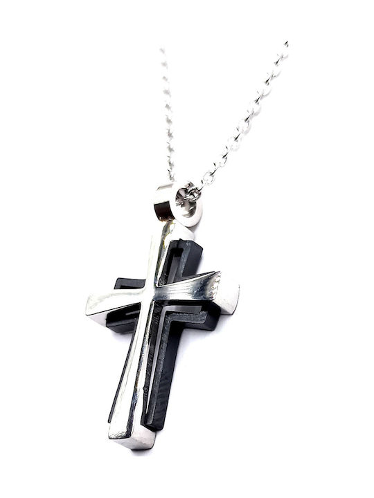 Visetti Männlicher Stahlkreuz mit Kette