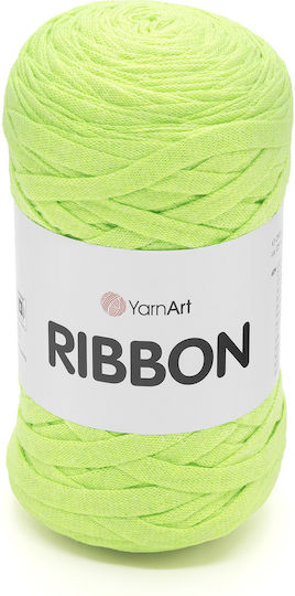 YarnArt Ribbon 801 Gelbe Elektrik Strickgarn 60% Baumwolle – 40% Viskose & Polyester 250g 125m