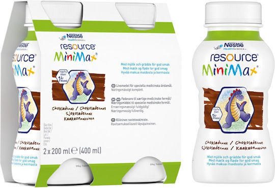 Nestle Resource Minimax Ειδικό Συμπλήρωμα Διατροφής 2 x 200ml Σοκολάτα