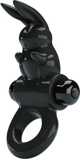 Pretty Love Exciting Ring Rabbit Vibrator Ring 10 Vibrations Black