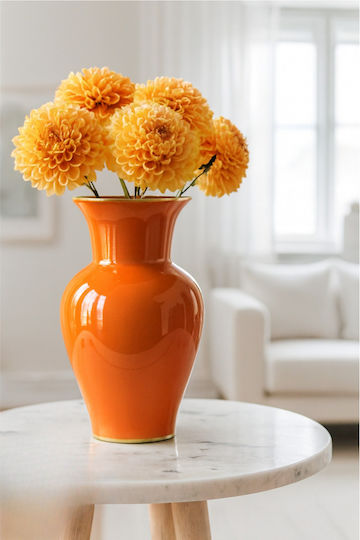 SteweHome Glass Orange Vase SteweHome Glass Orange Vase