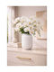 SteweHome Decorative White Glass Vase Y20cm