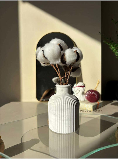 SteweHome Decorative White Stone Vase 7xH10cm