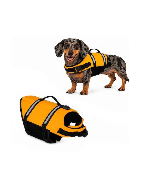 Zola Hamuri Pentru Câini Vestă Rescue Dimensiune M 7-10 Kg 41-63 Cm Piept Reflectorizant Curele Reglabile Mâner De Transport Atașament Lesă Galbenă