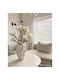 SteweHome Decorative Vase Ceramic White Y30cm