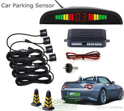 Car Parking System Back with Screen Buzzer and 4 Parking Sensors 24mm in Black Colour