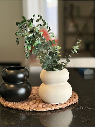 SteweHome Set Vaze Decorative Ceramice Negre 2 Bucăți