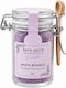 Kollectiva Bath Salts Purple Camellia & Lemon Extracts Glass Jar Wooden Spoon 60g