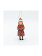 Polyresin Ornament Girl Biscuit Green 5.5x12cm