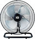 IQ Ανεμιστήρας Δαπέδου 60W Διαμέτρου 40cm Μαύρος