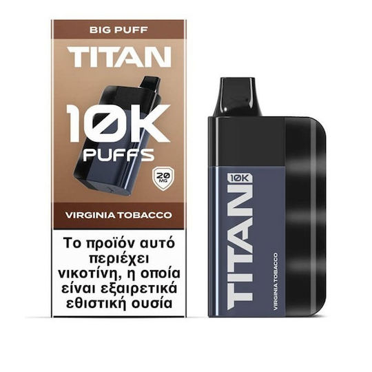 Titan Електронна цигара за еднократна употреба Virginia Tobacco 2ml 20mg Черна
