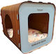Wooden Cat House Baby Blue 63x40x21cm