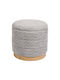 Footstool With Storage Space Upholstered With Fabric Pelen Grey 39x39x37cm