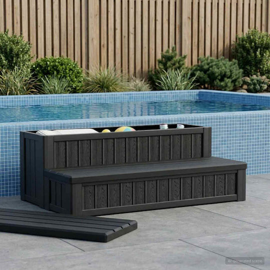 vidaXL Poolausrüstung & -teile Treppen aus Hölzern 93x57x35cm Schwarze