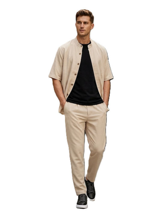 Trousers Set in Loose Fit Beige