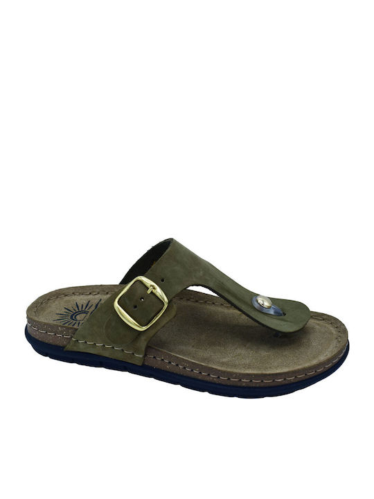 Leather Women's Anatomic Green Sandals