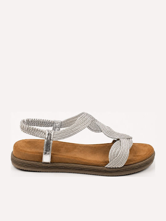 Fshoes Women's Flat Sandals Silver