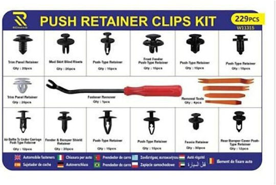 Set of 229 Car Panel Retaining Clips Removal Tool Ez0865