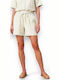 Women's Linen Beige Bermudas
