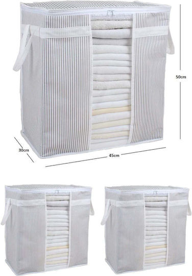 SteweHome Storage Case for Blanket/Duvet / Coat / Knitwear / Clothes / Bags in Grey Colour 50x45x30cm 3pcs