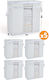 SteweHome Storage Case for Blanket/Duvet / Coat / Knitwear / Clothes / Bags in Grey Colour 50x45x30cm 5pcs