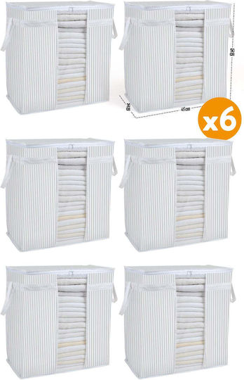 SteweHome Storage Case for Blanket/Duvet / Coat / Knitwear / Clothes / Bags in Grey Colour 50x45x30cm 6pcs