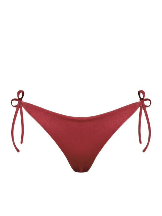 Rock Club Bikini Slip with Laces Burgundy