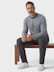 Men's Pyjama Fleece Collection Round Neck & Grey Print Cl2711-1-Grey