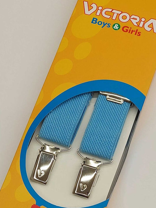 Victoria Kids Suspenders in Light Blue Colour with 3 Clips