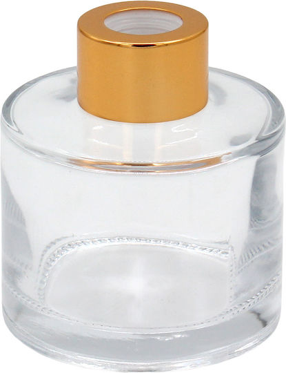 Μπουκάλι Γυάλινο Αρωματικό Χώρου 110 Ml Φ6,5χ7,5 Εκ Χρυσό Καπάκι Keskor 62571