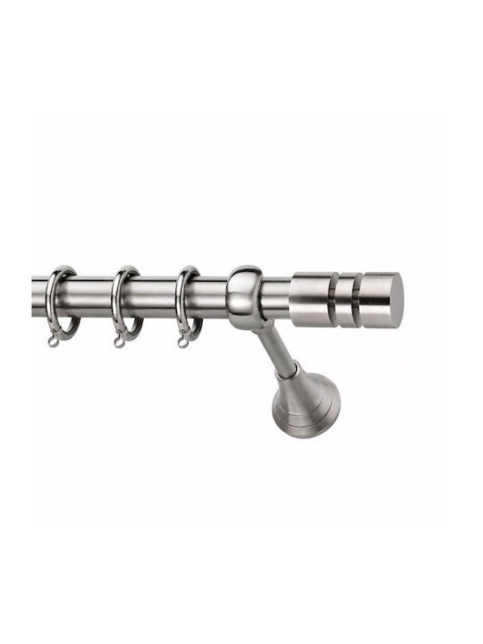 Metallic Curtain Pole Senso Double with Rod Ø25mm 120cm Silver