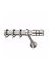 Metallic Curtain Pole Senso Double with Rod Ø25mm 120cm Silver