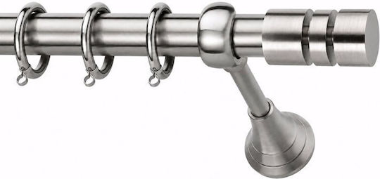 Metallisches Vorhangstange Senso Doppel mit Eisenbahn Φ25mm 140cm Silber