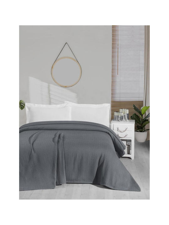 SteweHome Κουβέρτα Πλεκτή Υπέρδιπλη 220x240εκ. Γκρι