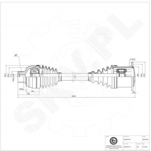 Halbachse Audi A6 C7 A7 A8 Q5 Vorne Links Rechts 4g0407271f
