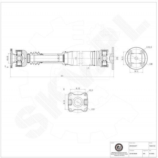 Άξονας Μετάδοσης Κίνησης Jeep Commander Grand Cherokee Iii 52105760ab
