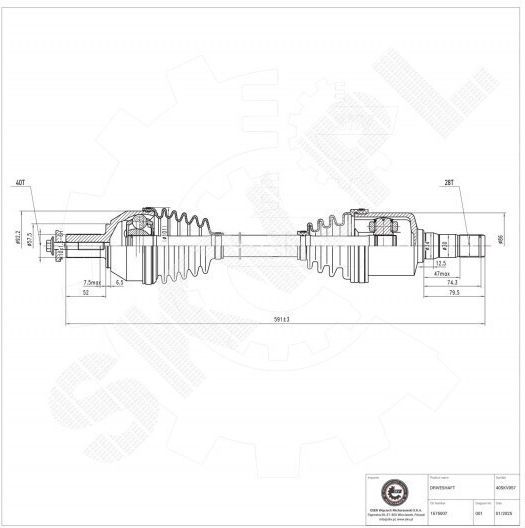 Half Axle Ford Galaxy II Mondeo IV S-Max Volvo S80 II Front Left 1675007