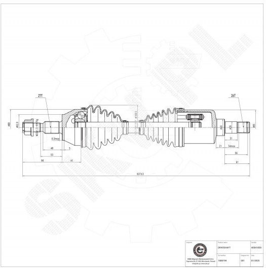 Ημιαξόνιο Ford C-max Ii Focus Iii Grand C-max Εμπρός Αριστερό 1686194