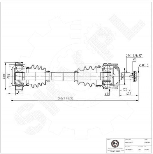 Ημιαξόνιο Mercedes-benz 124 E-class Πίσω Αριστερό Δεξί 1243502910