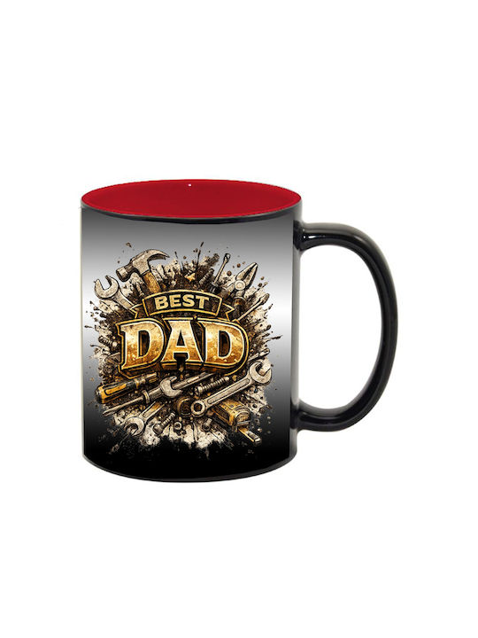 Cană Magică Neagră Cu Interior Roșu Dad