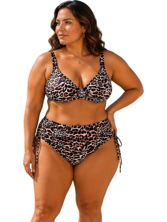 Set Bikini με Ελαφριά Ενίσχυση Animal Print